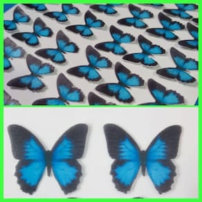 Borboleta Preta com Azul Mod 1 2,5cm