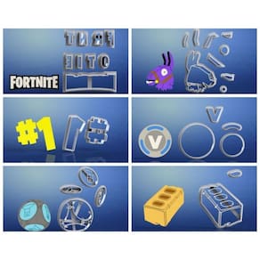 Cortador Kit Fortnite 6 Modelos Mod 2 Tamanho 5cm