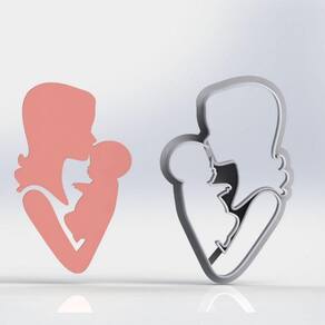 Cortador Mãe com Bebe no Colo Tamanho 6cm