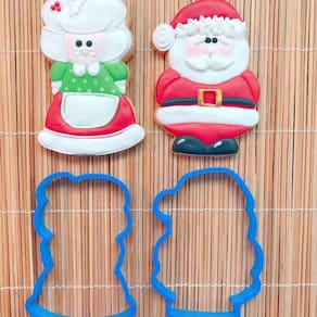 Cortador Natal Casal Mamãe e Papai Noel Tamanho 10cm