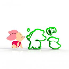 Cortador Ursinho Pooh - Leitão Corpo - Modular Tamanho 5 Cm