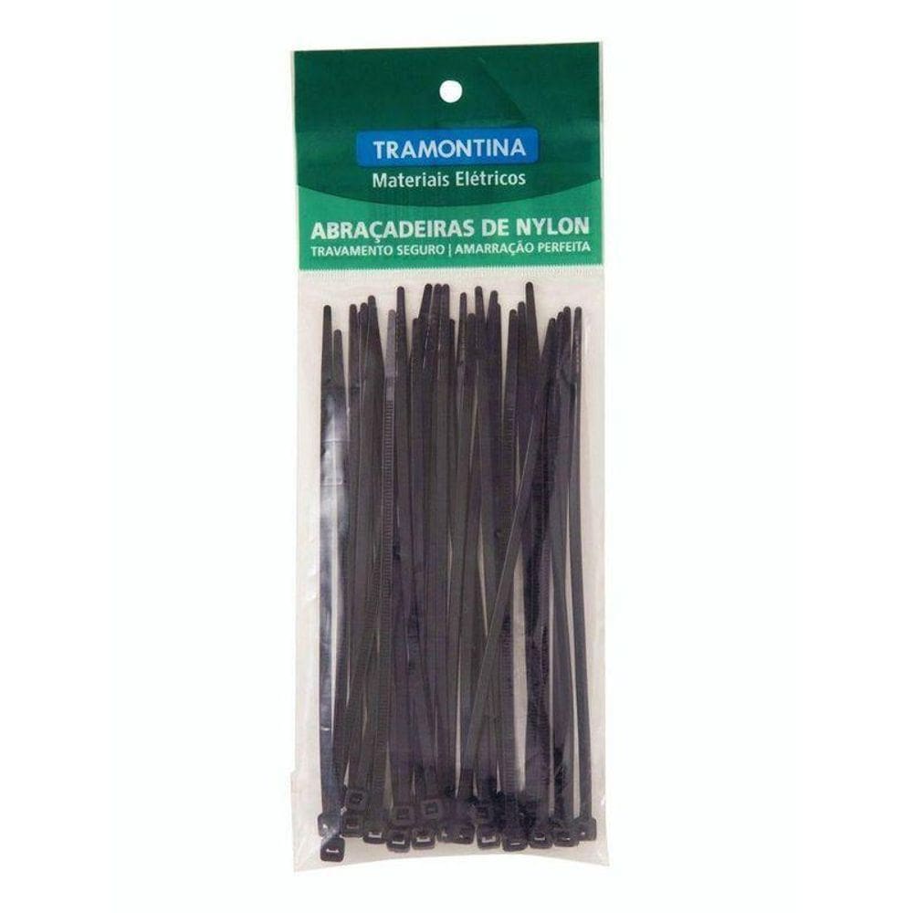 Abraçadeira de Nylon 400x4,8x1,5 Mm Tramontina Preta