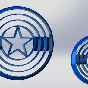 Cortador HeróIs Capitão América Escudo Tamanho 6cm