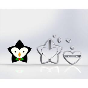 Cortador Natal Estrela Pinguim Modular Tamanho 5cm