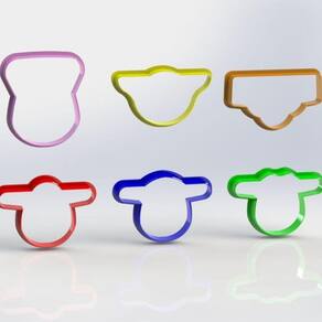 Cortador Kit Super Wings 6 Modelos Contornos Tamanho 5,5cm