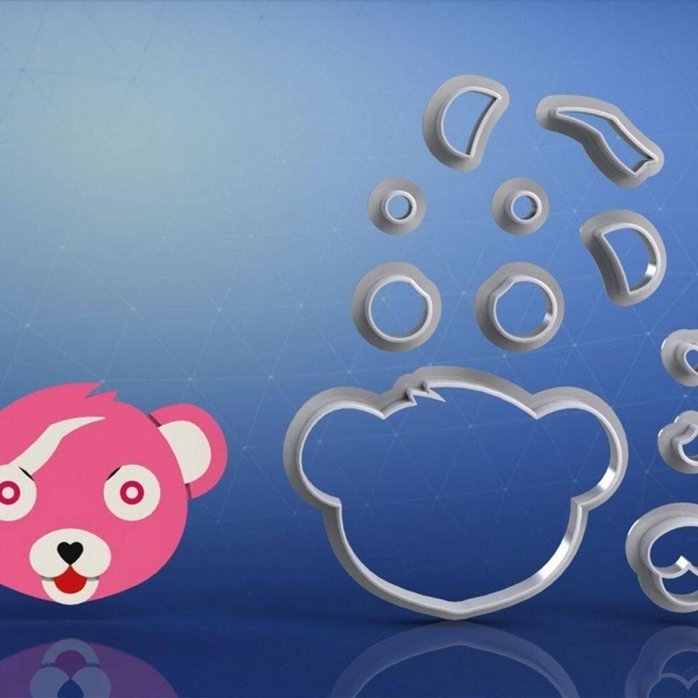 Cortador Fortnite - Urso Pink Teddy Modular Tamanho 5 Cm