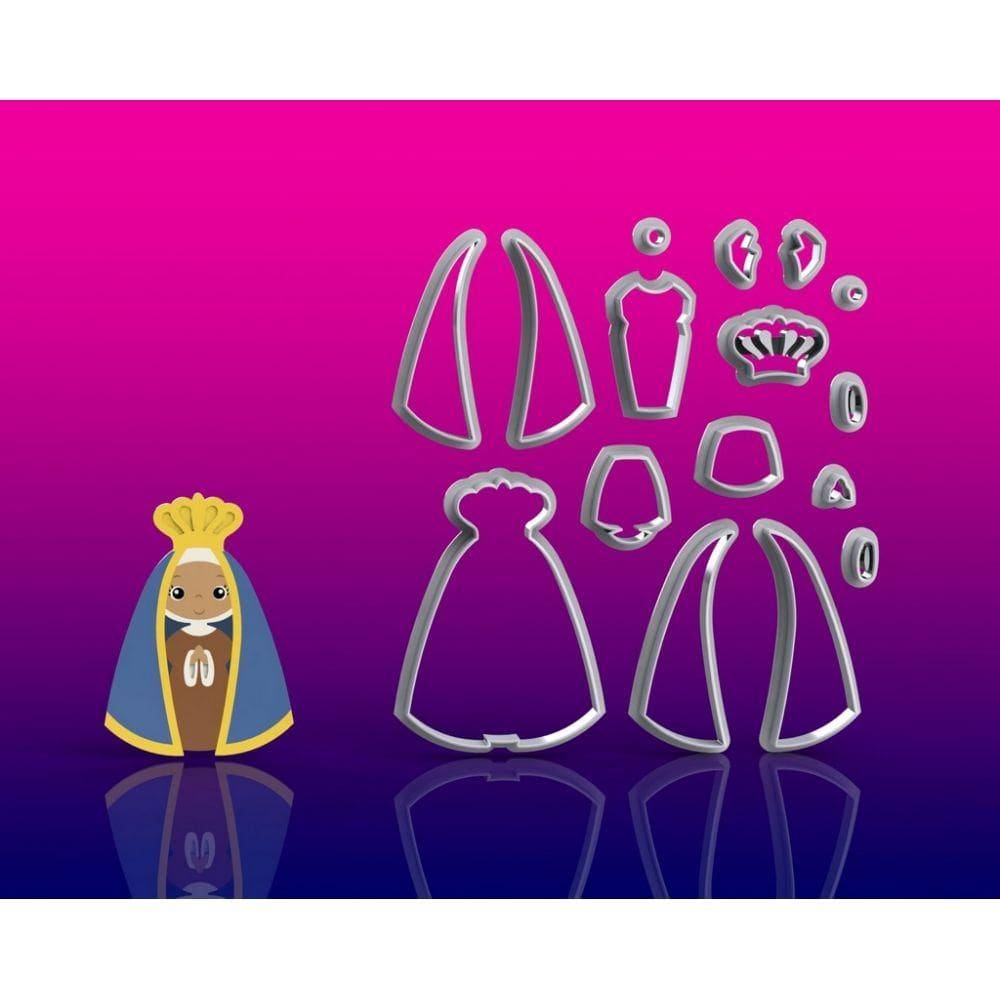 Cortador Santa Nossa Senhora Aparecida Cute Modular Tamanho 9cm