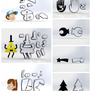 Cortador Kit Gravity Falls 7 Modelos Tamanho 5 Cm