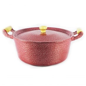 Caçarola Panela Reta Craqueada De Alumínio 22Cm Vermelho