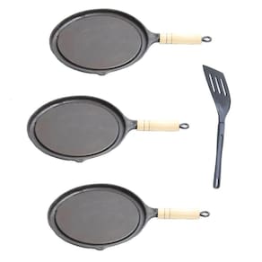 Kit 3 Bifeteiras Antiaderente Redonda Lisa 22Cm Com Espátula