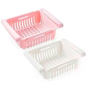 Kit 2 Cestos Organizador De Geladeira Regulável Multiuso