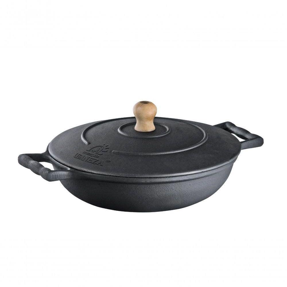 Frigideira Com Alça De Ferro E Tampa De Ferro 2,9 Lts 26 Cm