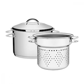 Jogo Cozi Pasta Solar Inox Fundo Triplo Alças 2 Peças 24 Cm