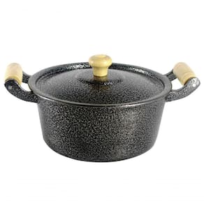 Caçarola Panela Reta Craqueada De Alumínio 30Cm Preto