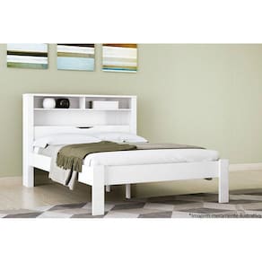 Cama De Casal Invicta Com Baú + 2 Nichos Branco - Santos Andirá