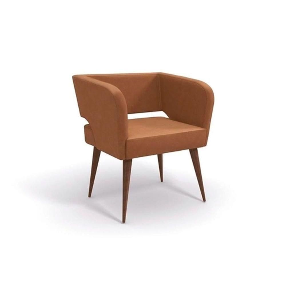 Poltrona Decorativa P/ Sala Antara Queen - Suede Café - Kappesberg