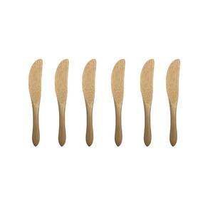 Kit 6 Mini Facas Oikos Em Bambu Natural Minimalista
