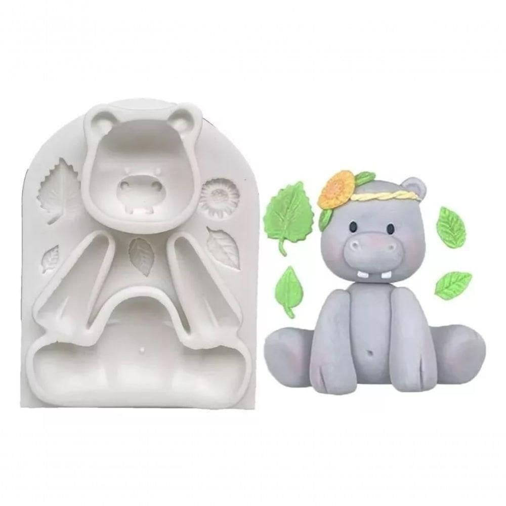 Molde Silicone Safari Hipopótamo Cute