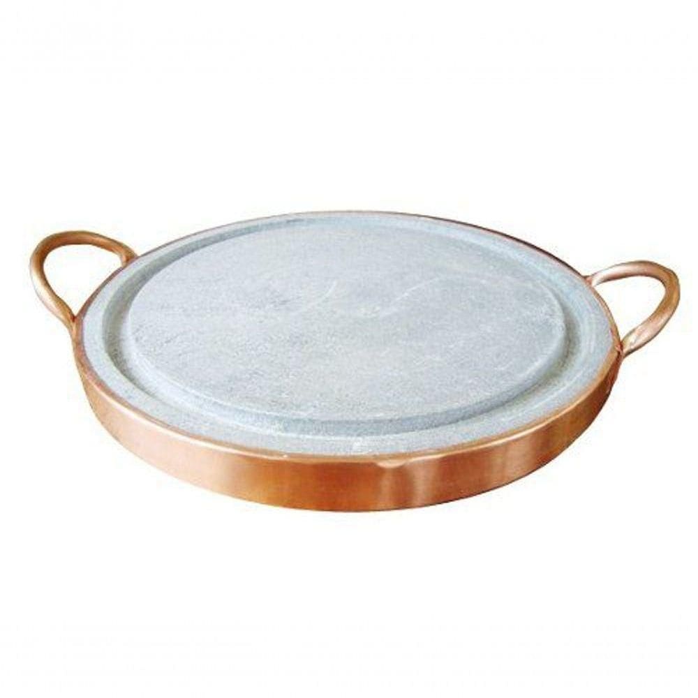 Pedra Para Carnes Pedra Sabão Com Alça De Cobre 21 Cm