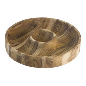 Petisqueira Churrasco Fundo Central Em Madeira Teca Fsc Com Acabamento Em óleo Mineral 31,5x31,5 Cm