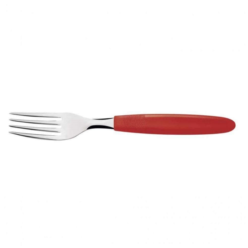 Kit 12 Garfo Mesa Tramontina Ipanema Inox Vermelho