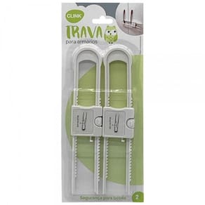 Kit 2 Pcs Trava Armário Plástico