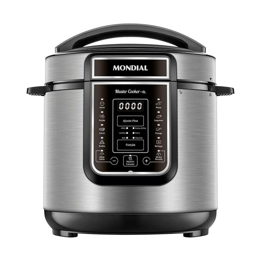 Panela De Pressão Elétrica Digital 6L Mondial Preto/inox 220V PE-60-6L-I