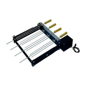 Kit Giratório Baixo Para Churrasqueira Com 05 Espetos Bivolt