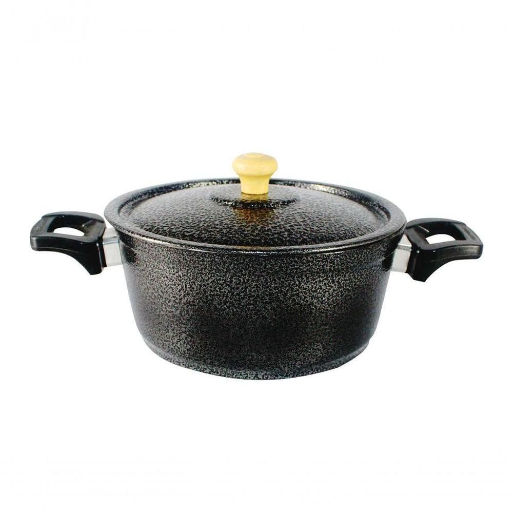 Caçarola De Alumínio Craqueada Alça Baquelite Preta 18Cm