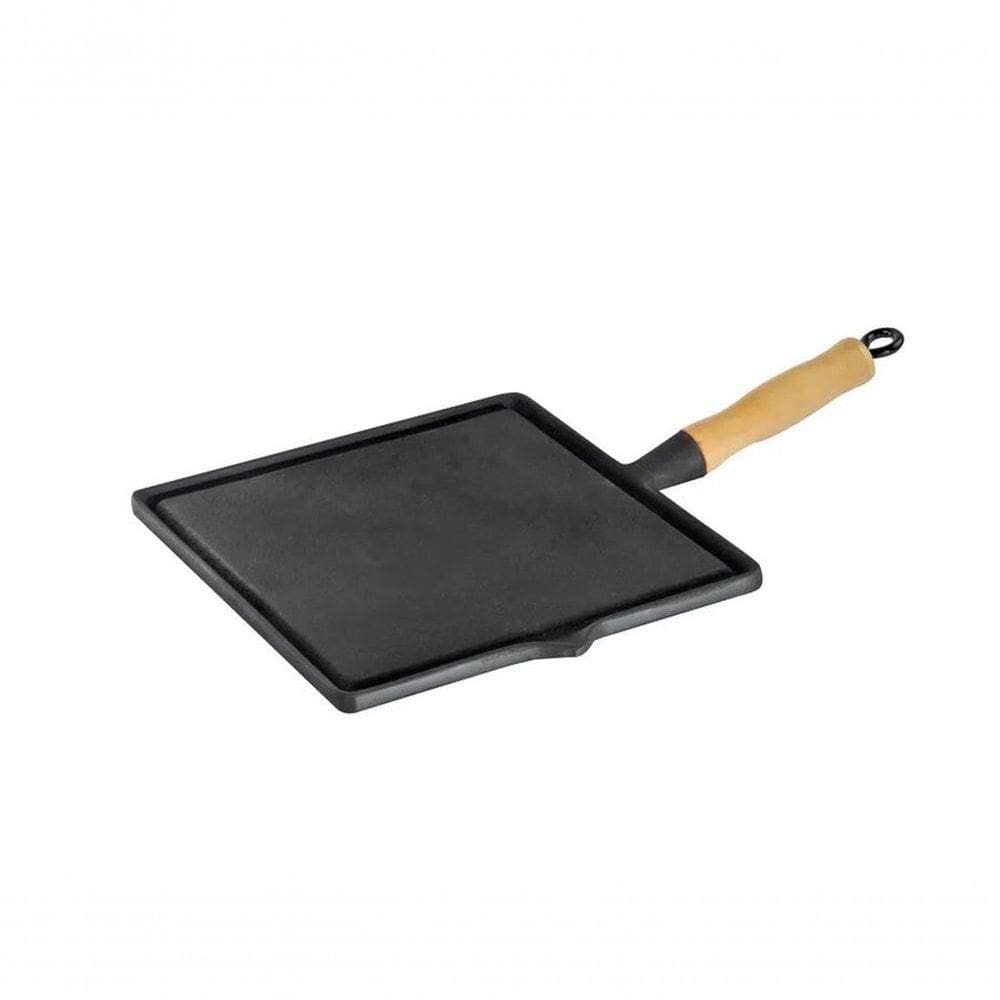 Bifeteira Chapa Quadrada Lisa Ferro Fundido 26X26 Cm