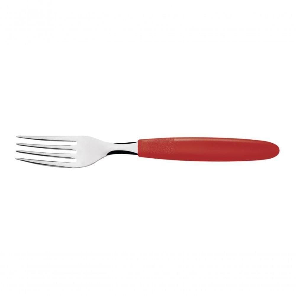 Kit 6 Garfo Mesa Tramontina Ipanema Inox Vermelho