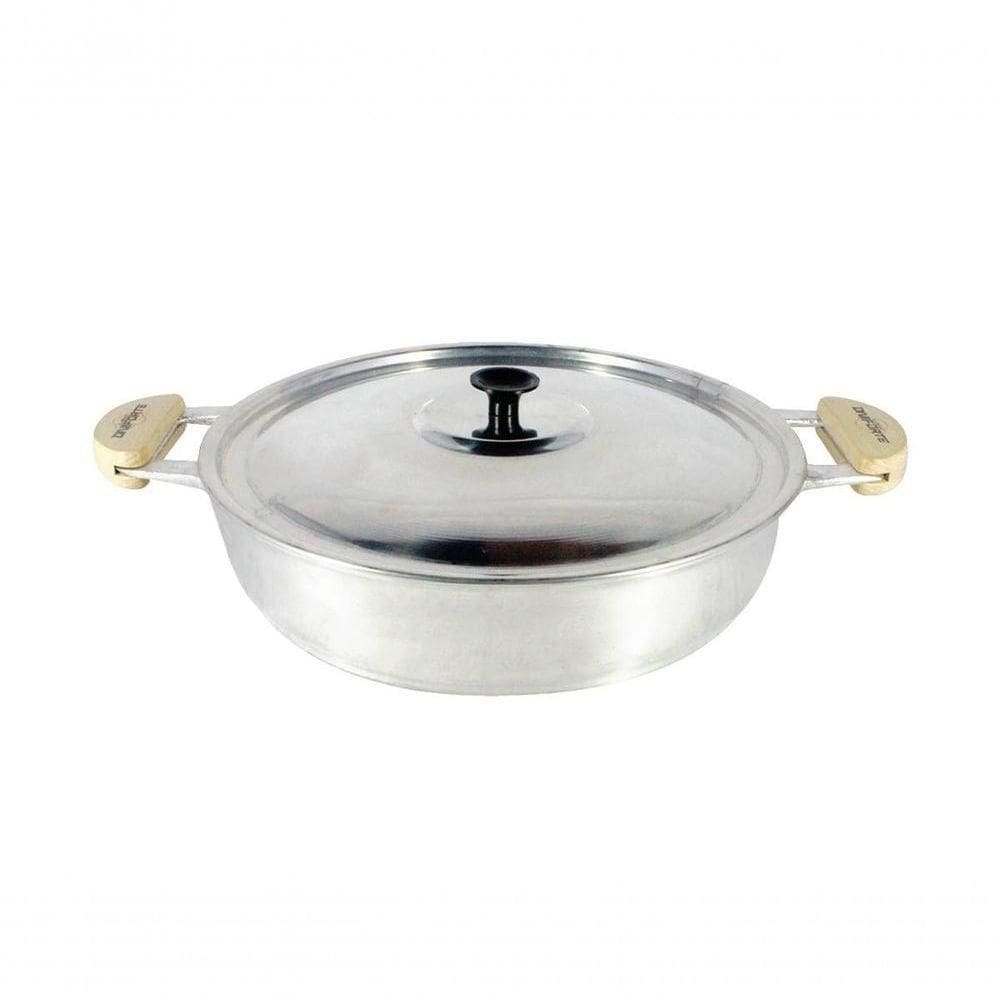 Frigideira Panela Alumínio Fundido Polida Alça Meia Lua 40Cm