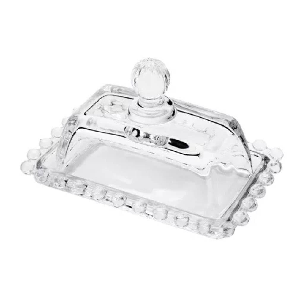 Manteigueira De Cristal Pearl Bolinha Wolff 10x7cm