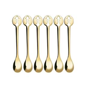 Conjunto De 6 Colheres Café Banhado Ouro 24kl Kiss Bugatti