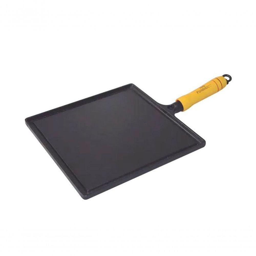 Bifeteira De Ferro Fundido Quadrada Lisa - Medidas 22X22Cm