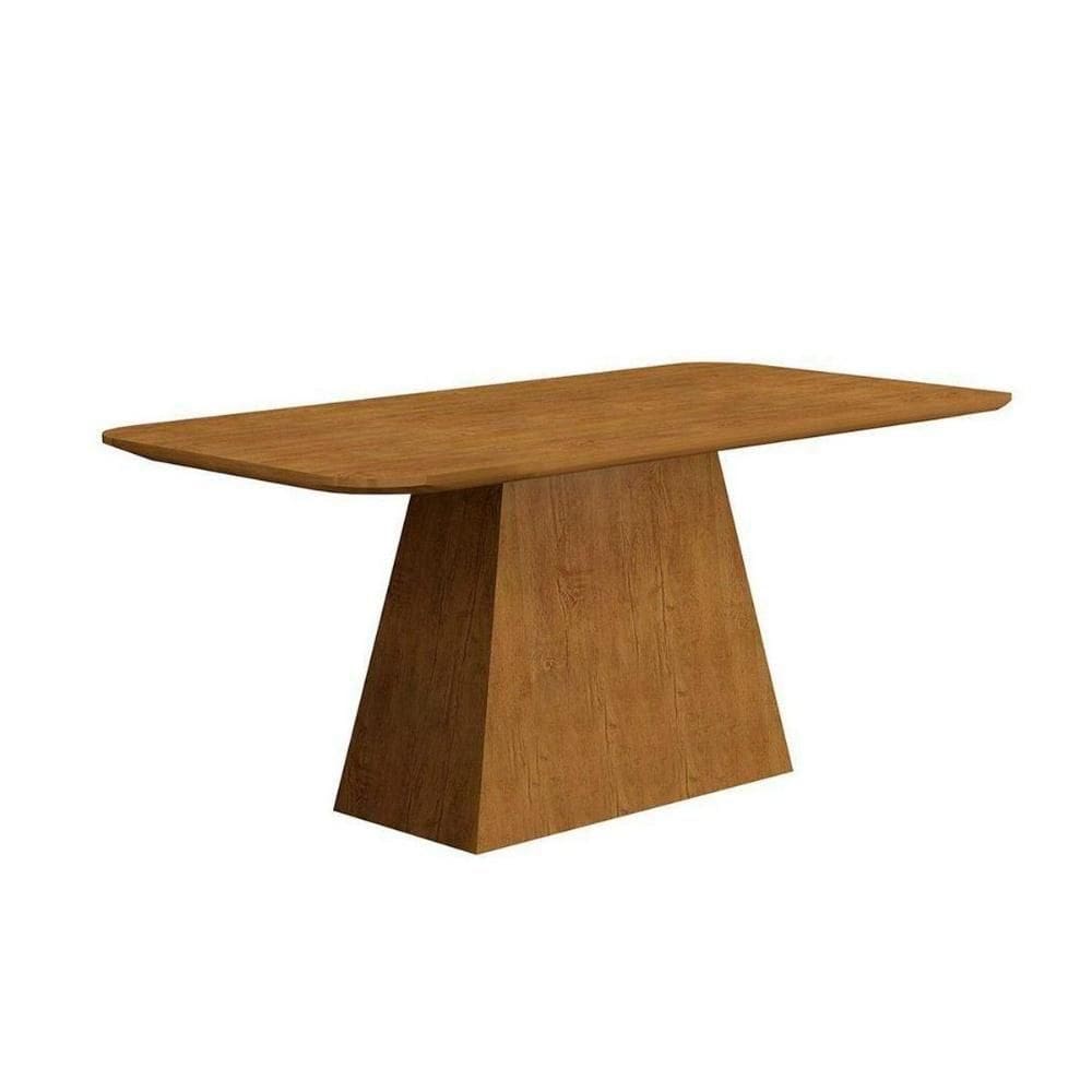 Mesa Para Cozinha Luna + Tampo Madeirado Curvo 180x90cm Imbuia - Rufato