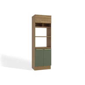 Paneleiro De Cozinha Botanic M627 C/ 3 Portas 70cm Nogueira/verde Oliva - Kappesberg