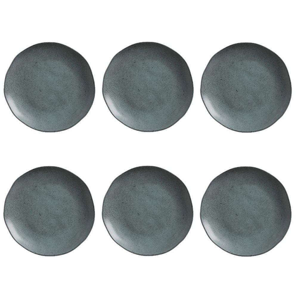 Conjunto De Pratos Rasos 06 Peças Orgânico Petroleum Porto Brasil