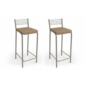 Kit 2 Banquetas Sala Jantar Gênova B705nk Un Níquel/capuccino - Kappesberg