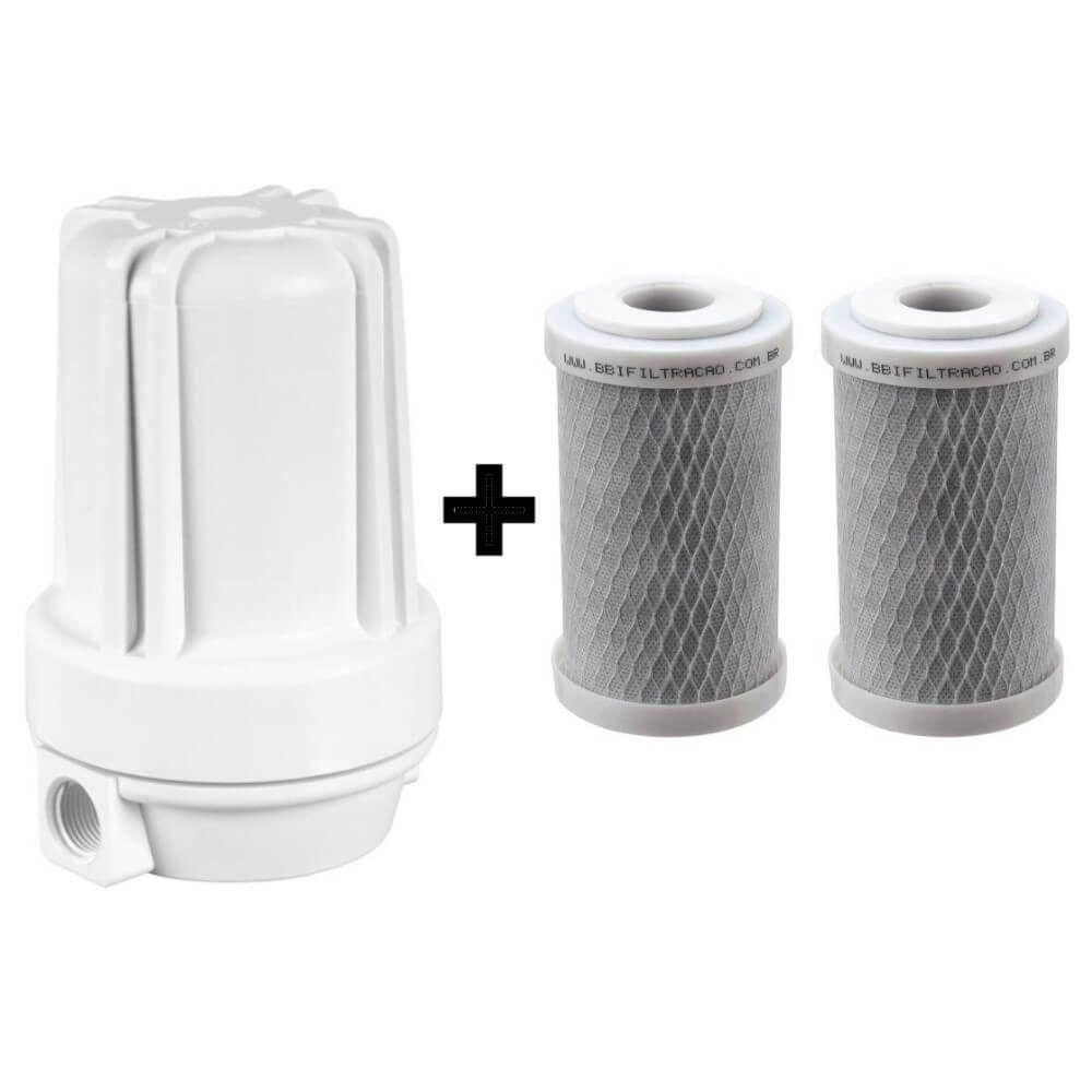 Filtro Branco Carvão Ativado Pou Bbi F125 + 2 Refis