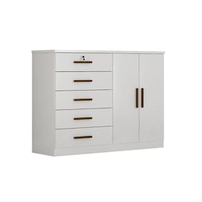 Cômoda Infantil Space C/ 2 Portas E 5 Gavetas Branco - Novo Horizonte