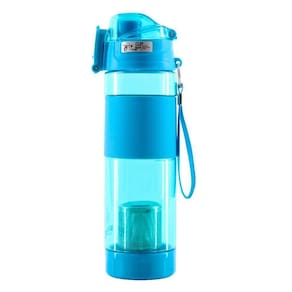 Garrafa Para Chá 600ml Com Infusor E Alça Azul