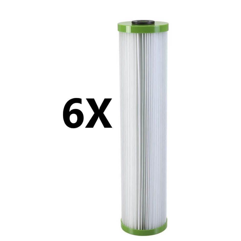 Kit 6 Refil Plissado Big 20 X 4,5 Poliester Lavavel Anúncio Com Variação Micragem (grau De Filtração) 50