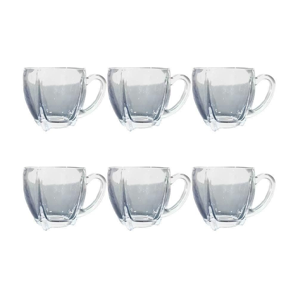 Kit 6 Xícaras De Café Vidro Love Em Casa Tem 195ml