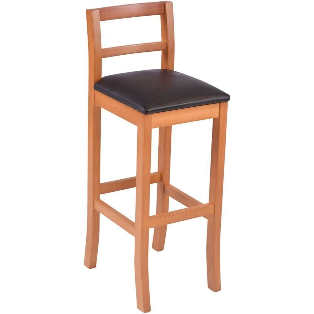 Banqueta Olímpia Em Madeira Maciça Amêndoa