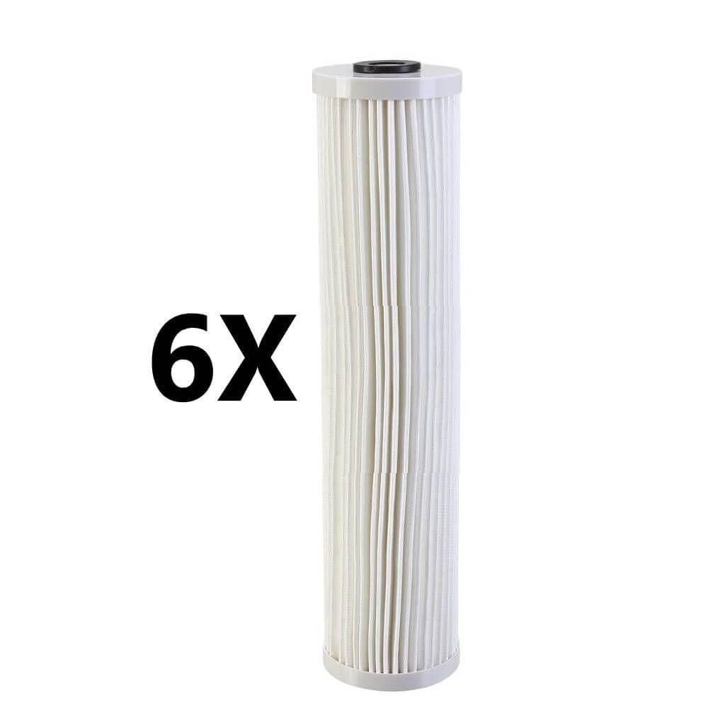 Kit 6 Refil Plissado Big 20 X 4,5 Poliester Lavavel Anúncio Com Variação Micragem (grau De Filtração) 5