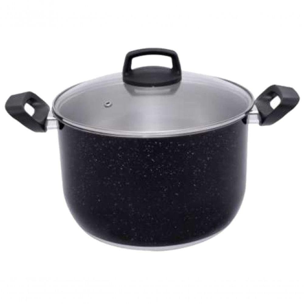 Caldeirão De Aluminio Tampa De Vidro 6.7litros Nº24 Preto