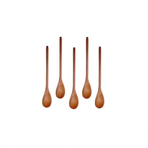 Kit 5 Peças Colher De Pau Madeira Modelos Mingau 27 Cm