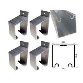 4 Suportes Parede Para Trilho Sp-1098 Natural