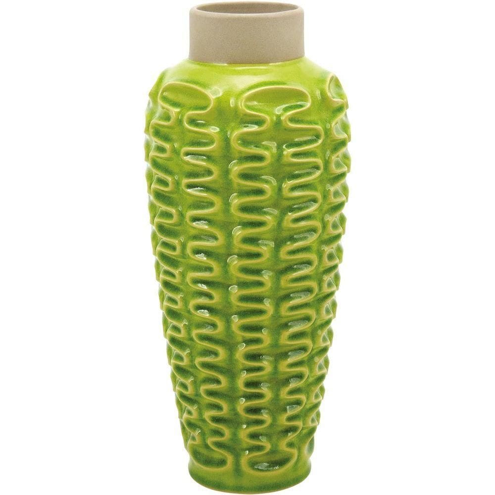 Mangga Vaso 39X17X17Cm Cerâmica Verde